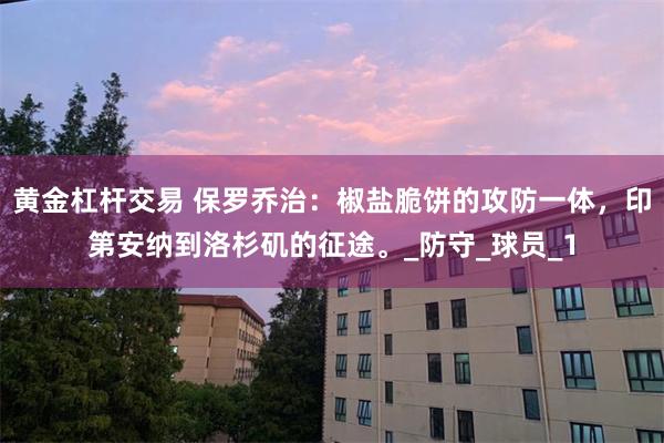 黄金杠杆交易 保罗乔治：椒盐脆饼的攻防一体，印第安纳到洛杉矶的征途。_防守_球员_1